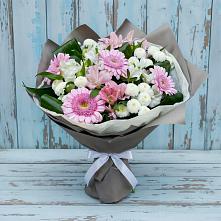 Букет цветов из:  Герберы, Альстромерии и Хризантемы в Ханино
