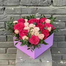 Цветочная композиция из Розы в коробке #REPLACE_PRED# Ханино