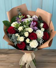 Букет цветов из:  Розы и Альстромерии в Ханино