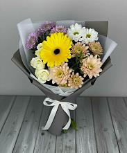 Букет цветов из:  Розы, Герберы и Хризантемы #REPLACE_PRED# Ханино
