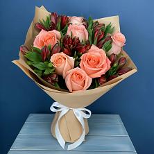 Букет цветов из:  Розы и Альстромерии в Ханино