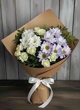 Букет цветов из:  Хризантемы и Розы в Ханино