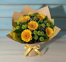 Букет цветов из:  Герберы и Хризантемы в Ханино