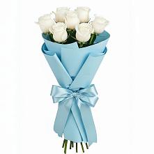 Букет 7 белых роз Проуд в Ханино