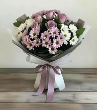 Букет цветов из:  Хризантемы и Розы в Ханино