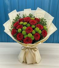 Букет цветов из:  Розы и Хризантемы в Ханино