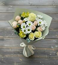 Букет цветов из:  Альстромерии, Розы и Хризантемы в Ханино