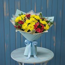 Букет цветов из:  Альстромерии и Хризантемы в Ханино